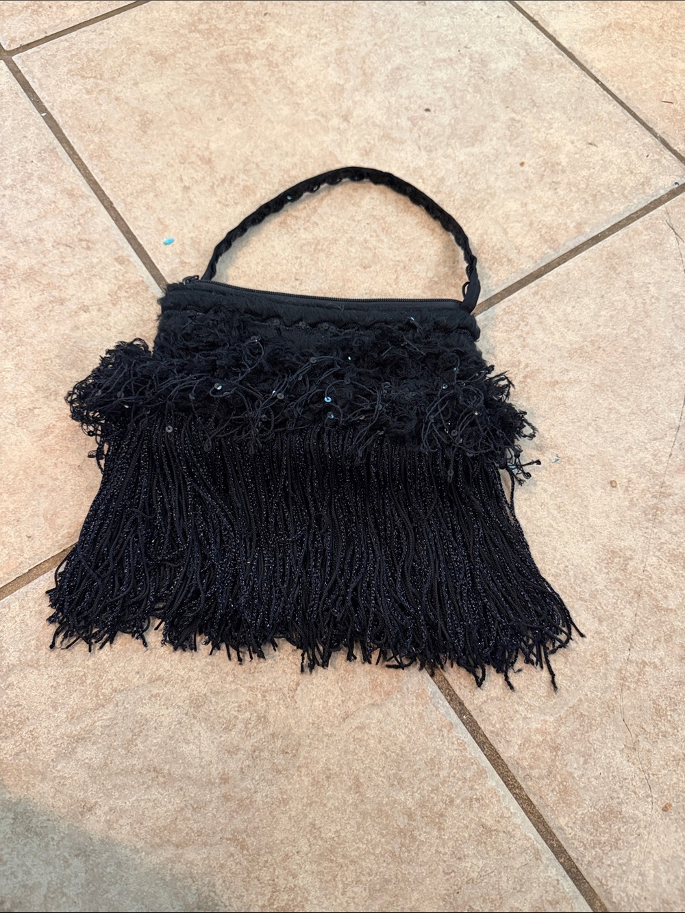 Lottie Dottie Classic Black Fringe Evening Bag